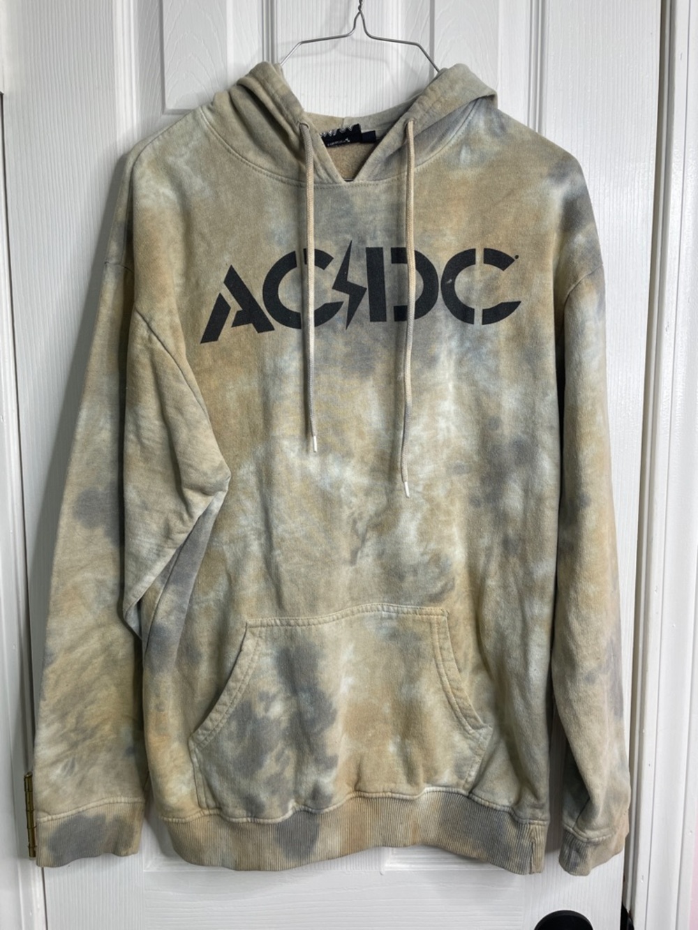 AC/DC hoodyTie-Dye vibe in Beige and Gray